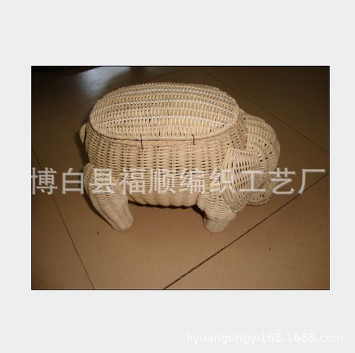 印尼藤手工编织大象收纳盒 自然工艺与实用美学的完美结合